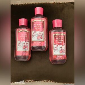 Bath & Body Works Twisted Peppermint Body Wash Set - Pink